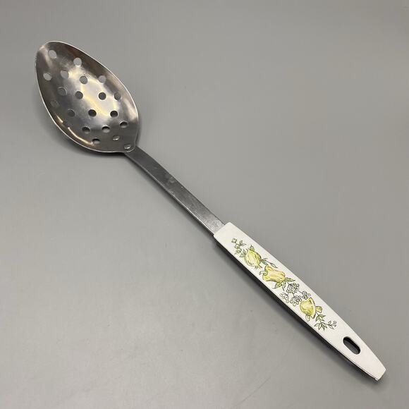 Vintage Kitchen Utensils Vegetable Mushrooms Peppers Serving Spoons Ladle Yellow - Picture 5 of 8